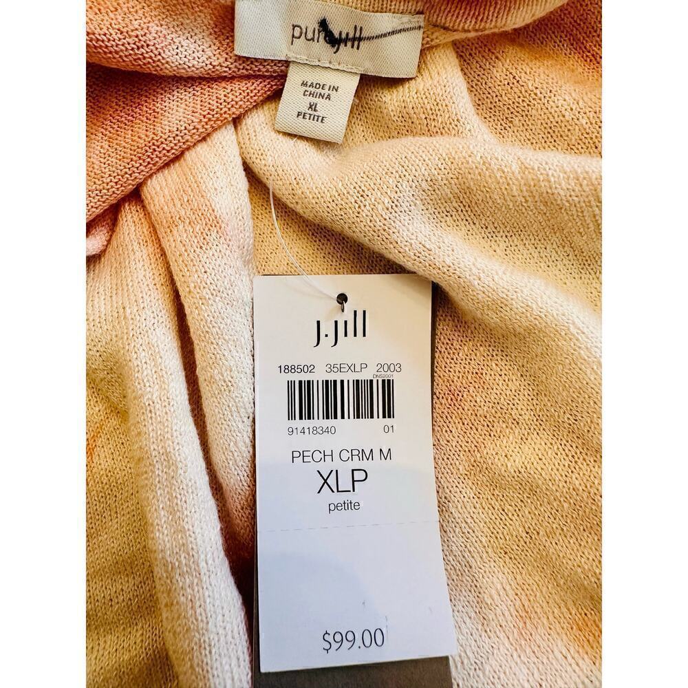 NWT J. Jill Pure Jill Lightweight Semi-Transparent Pink Tie Dye Sweater Size PXL - Picture 5 of 8